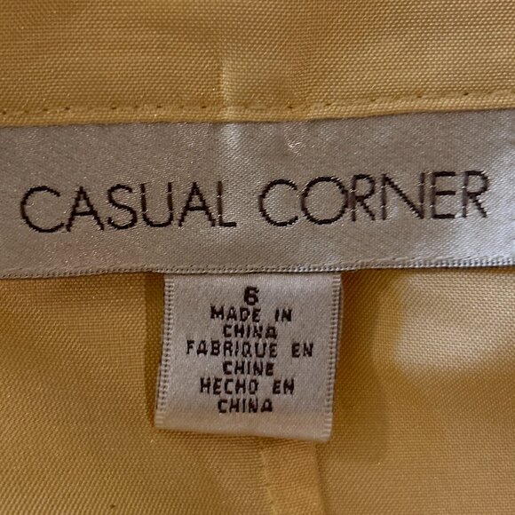Casual Corner SZ6 Butter Yellow Silk Wrap Top Chic Old Money Quiet Luxury Capsul - Picture 7 of 9